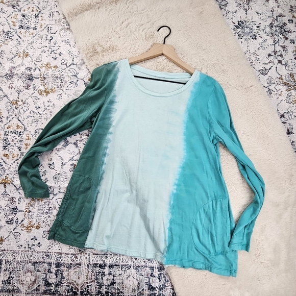 LOGO by Lori Goldstein Fade-Out Tie-Dye Long Sleeve Top US Medium - Picture 1 of 11